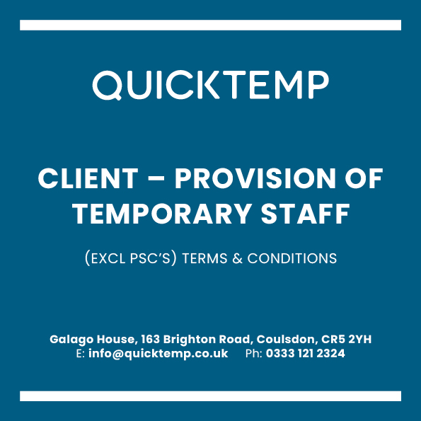 Quicktemp - Client  Provision of Temporary Staff Excl PSCs - Cover